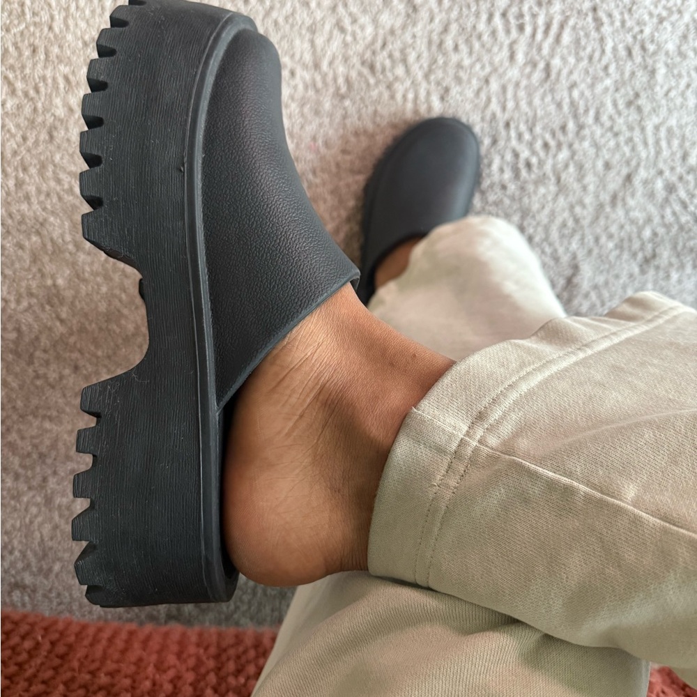 Black Slip-On Platform Clogs
